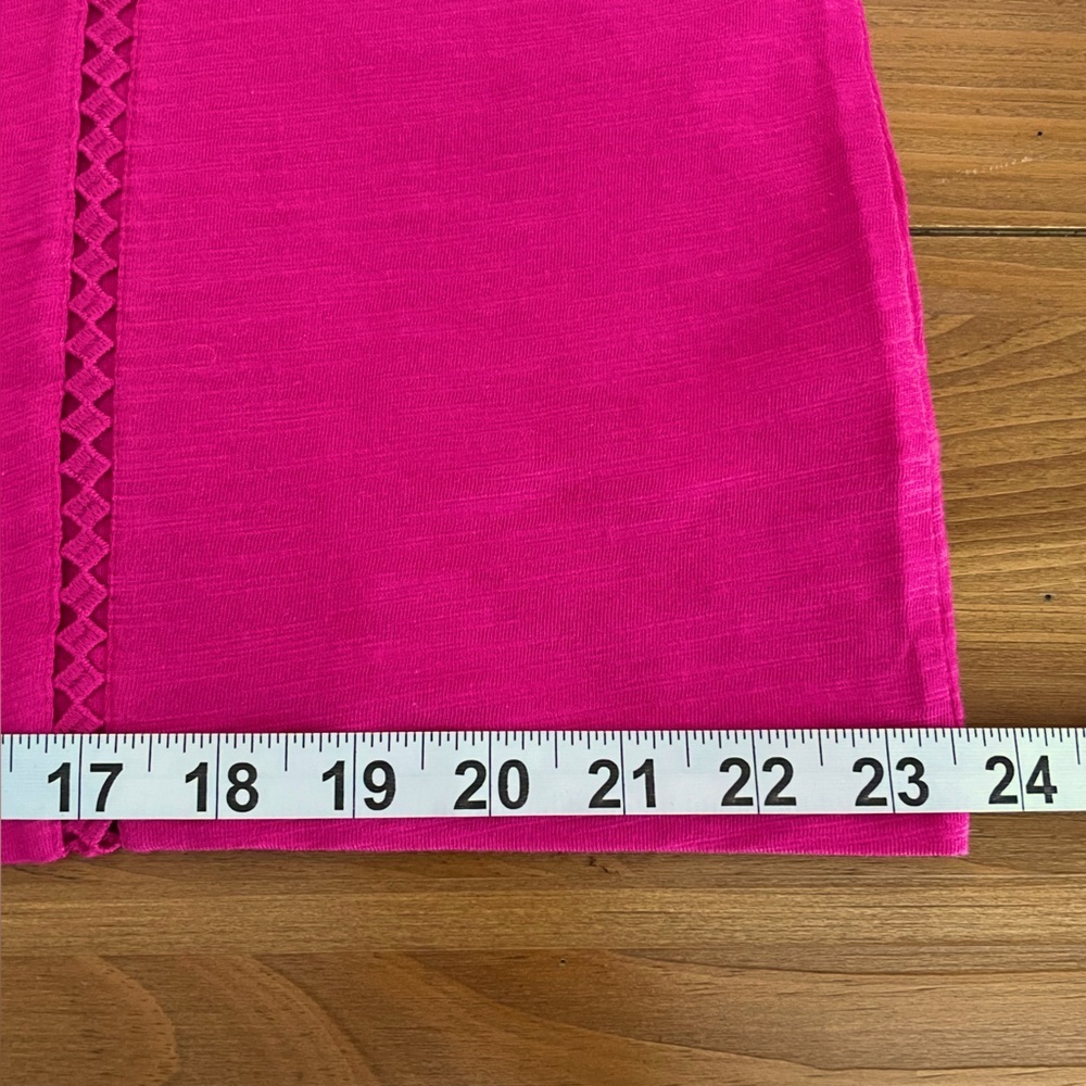 Talbots Fuchsia Pink Cotton Short Sleeve T-Shirt w/ Front Detail Size XL - Picture 10 of 12